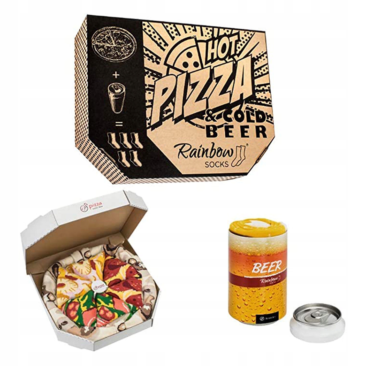 Ponožky Pizza jako Dárek Dárková Sada Ponožky Ponožky Pivo