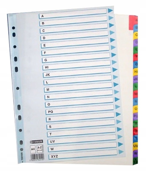 

Przekładki Esselte Mylar Kartonowe A Z A4 Alfabet