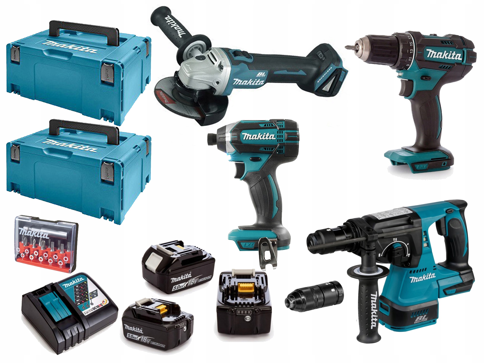 18V шлифовальный набор + молоток + отвертка + изгиб 3X5AH