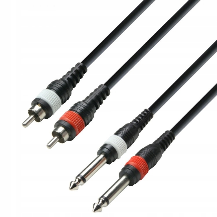 Kabel RCA - jack 6,3 mm Adam Hall K3TPC0600M 6 m