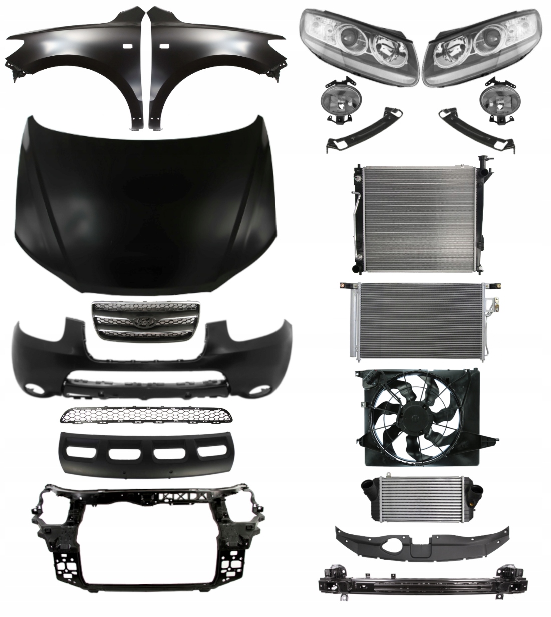 Hyundai Santa Фе 06-09 Бампер Передня панель Капот Крило