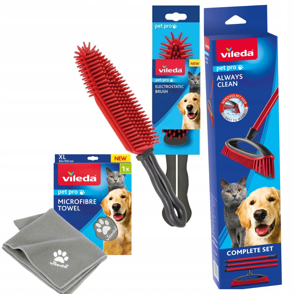 Levně Vileda Sada Pet Pro Ručník XL Kartáč Always Clean Kartáč Elektrostat