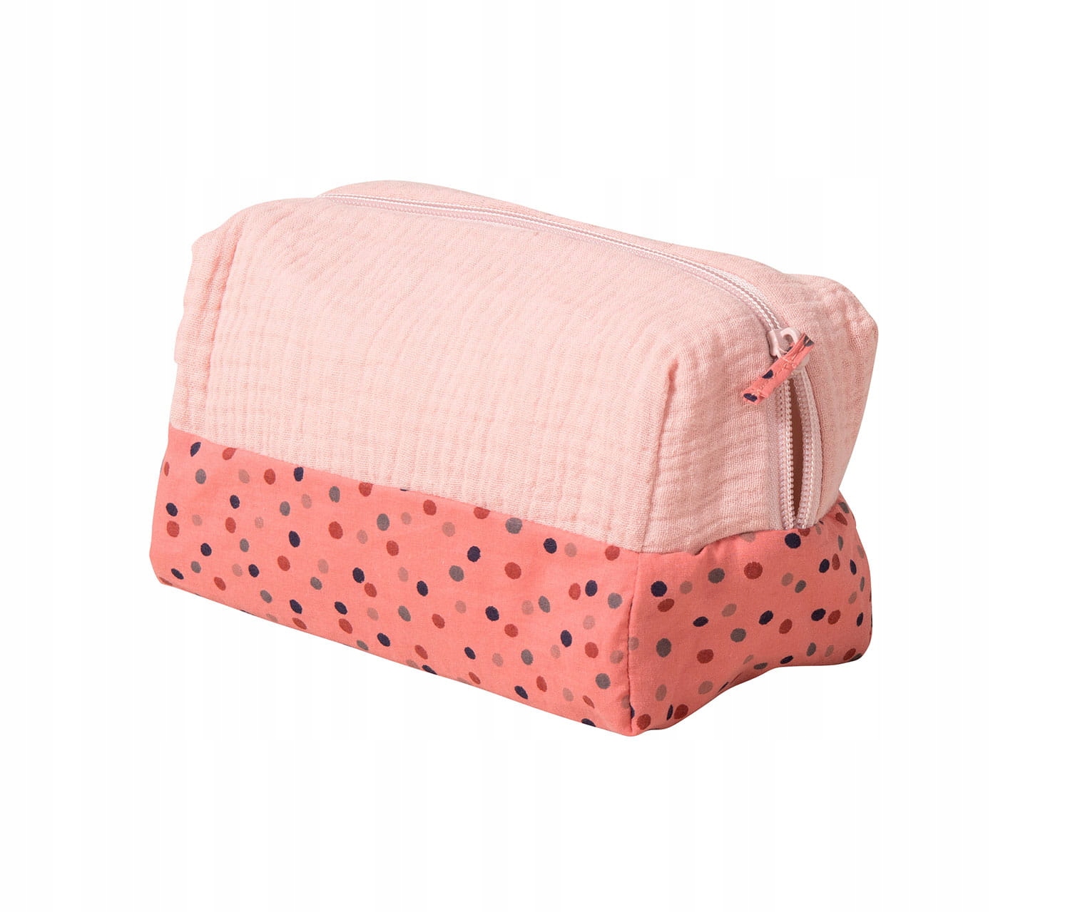 Moulin Roty Kosmetická taštička růžová mušelínová 20x10x11 cm se zámkem na make-up