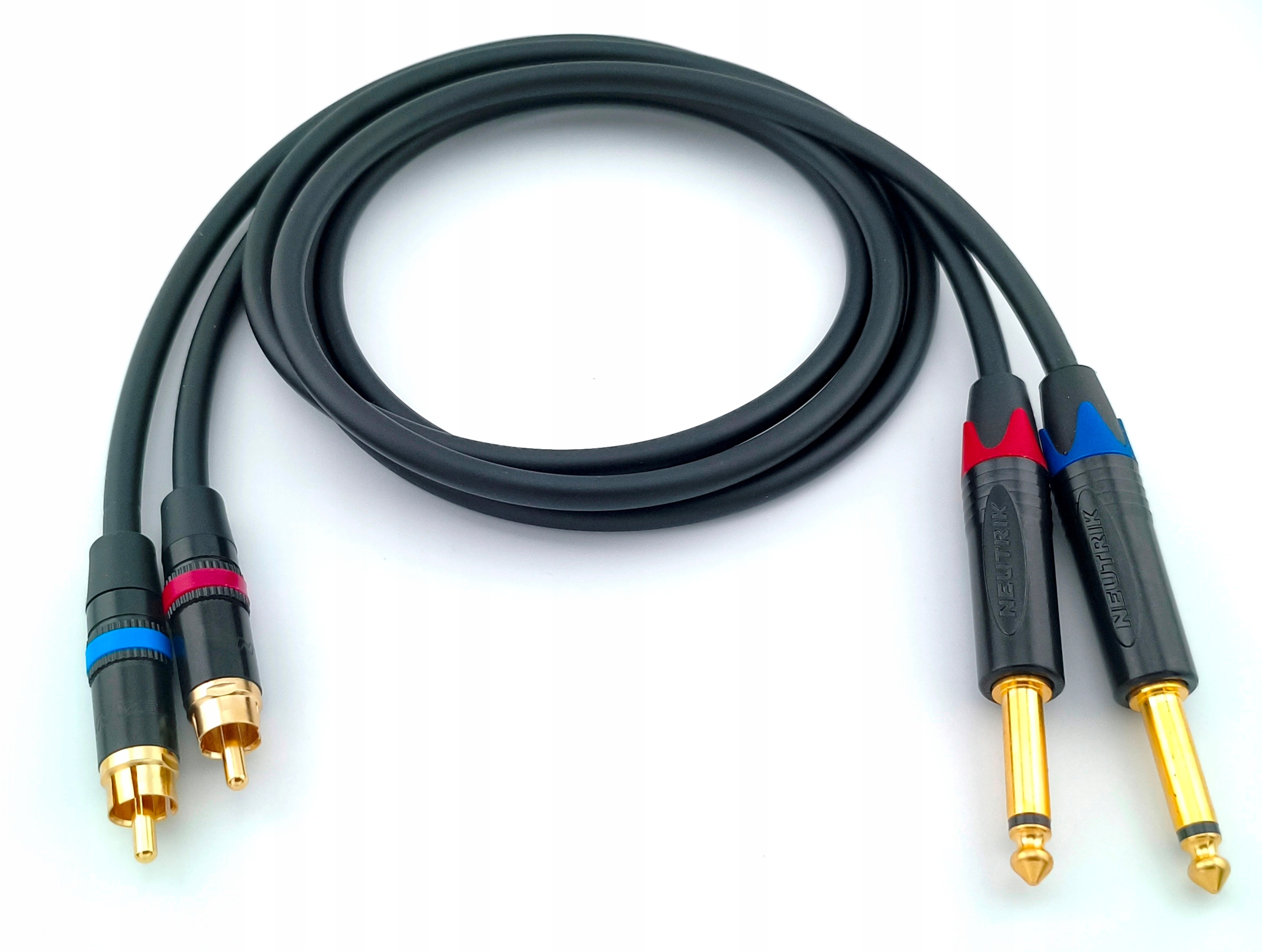 Kabel interkonekt, para ręcznie wykonana 2 x Rca 2 x Ts 6,3mm Mogami 50cm