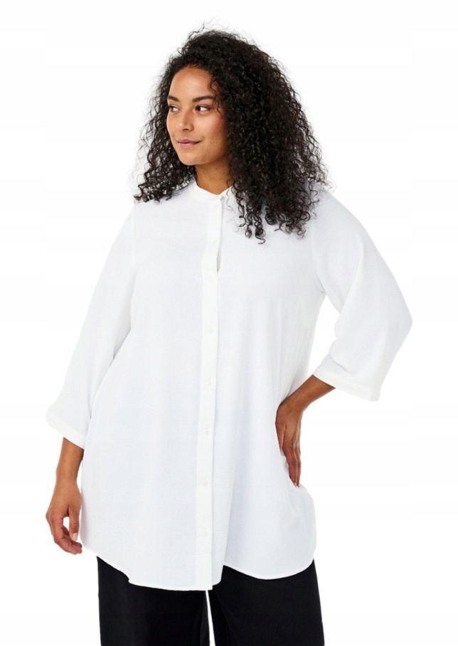 Plus Size Zizzi Bílá Košile Tunika Bavlna 054B 50
