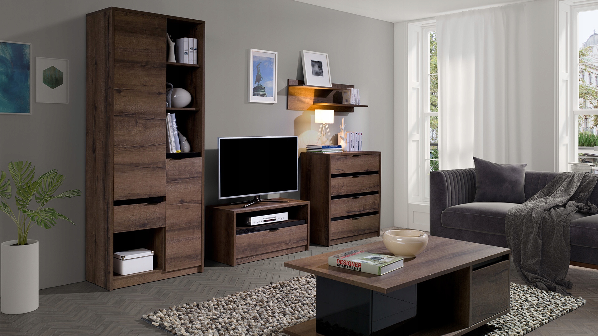 Regał DENVER DR2D1SZ meble systemowe Kolekcja DENVER