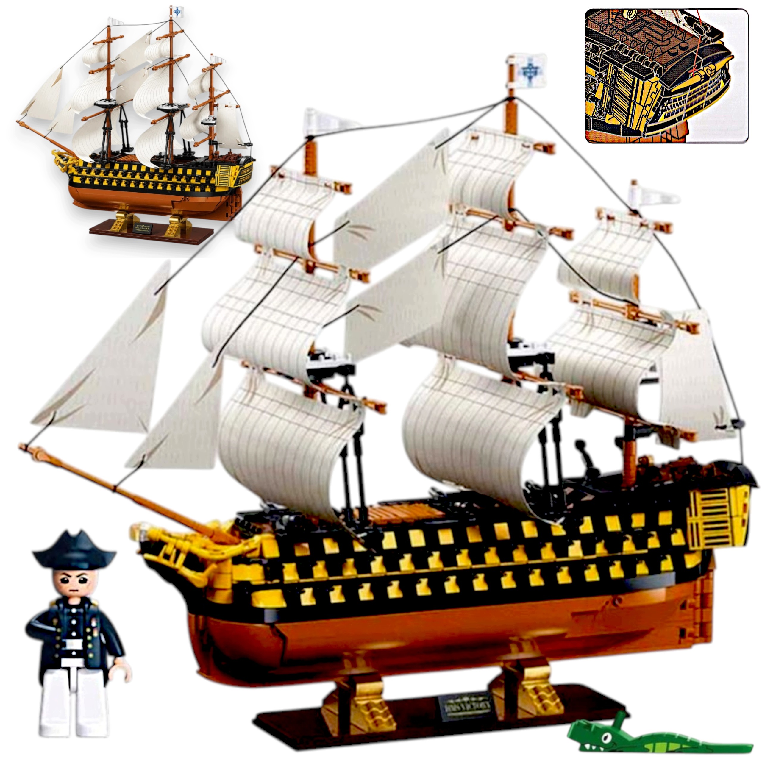 Klocki Żaglowiec Hms Victory Okręt Wojenny Skala 1:200 1075 ele. Figurka