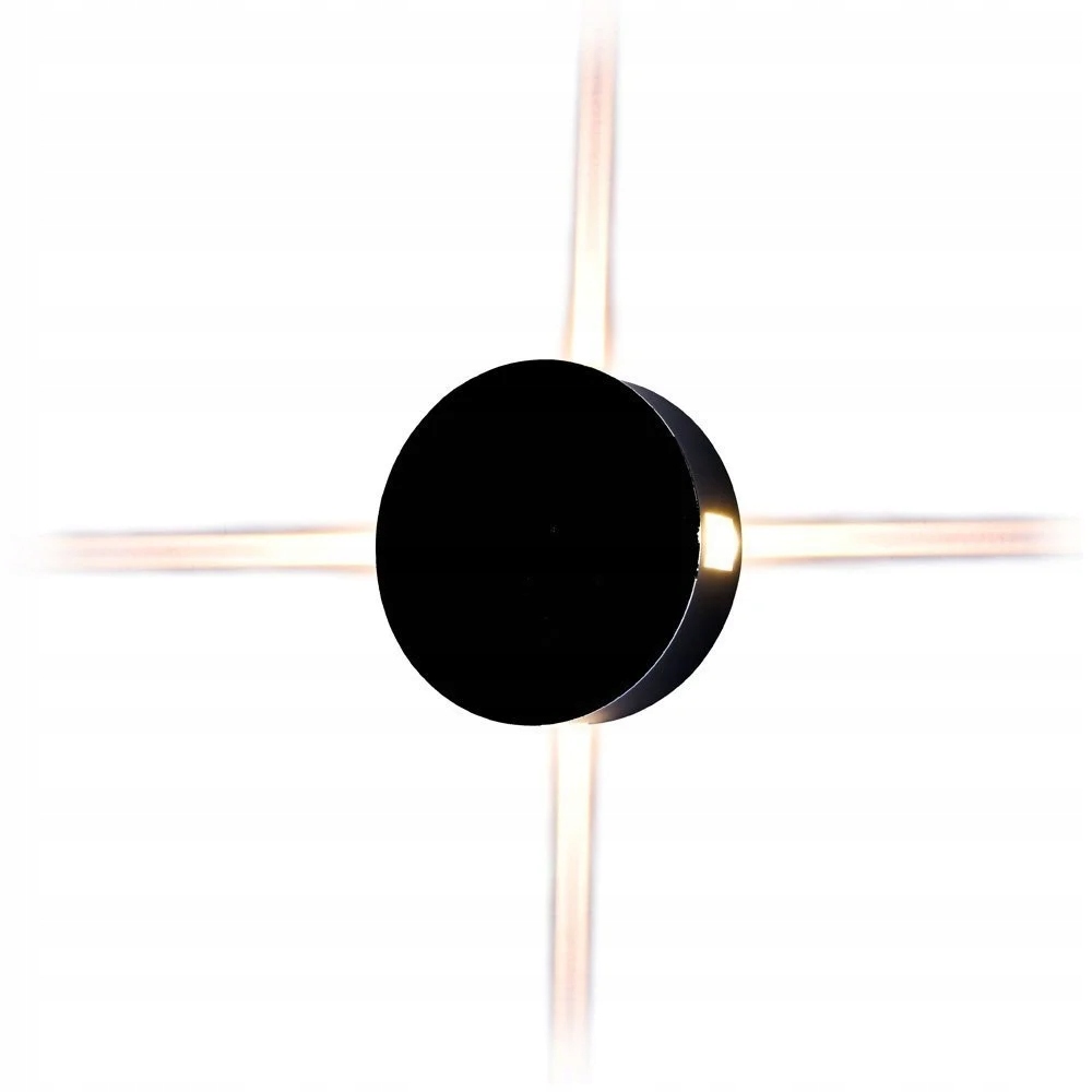 Venkovní nástěnné Led svítidlo s laserovými efekty, černé, kulatý, 3000K, V-tac