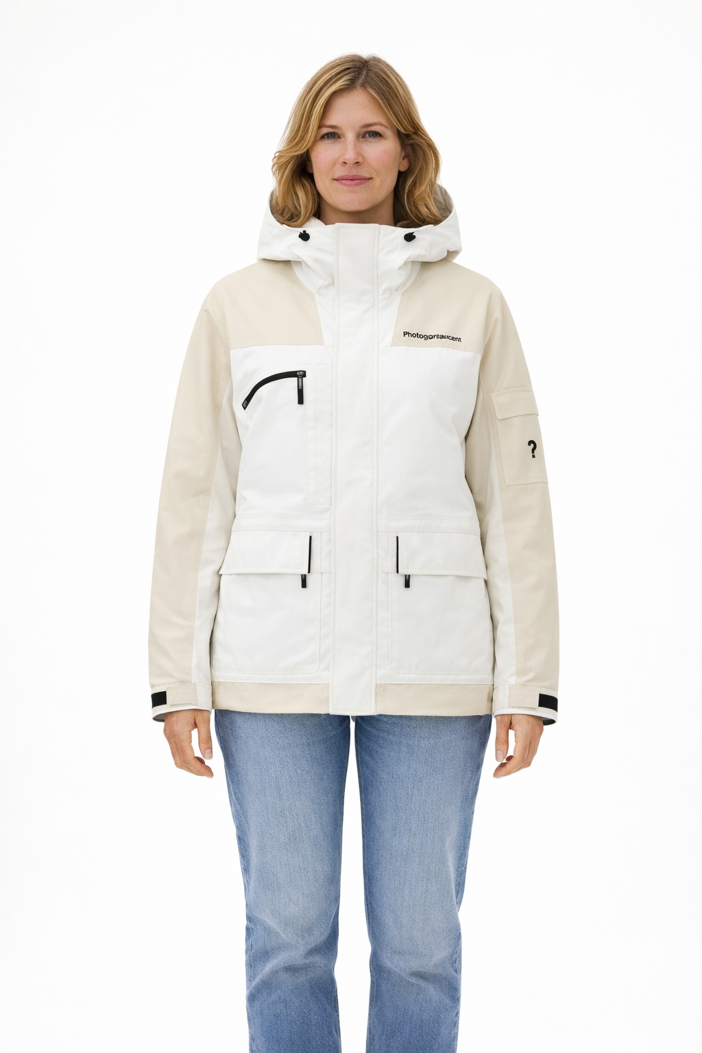 Peak Performance Bunda S Kapucí Béžovobílá K Bokům Xs I3C