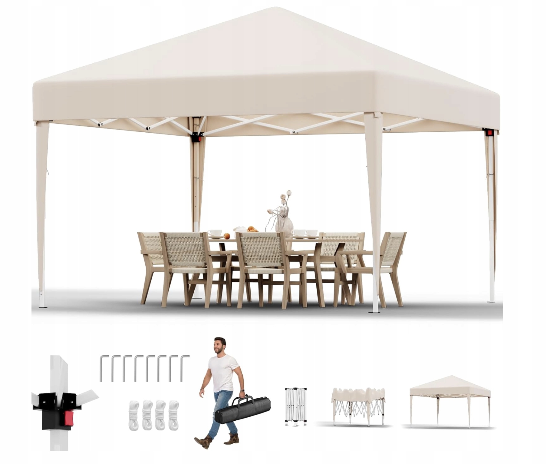 Záhradný pavilónový stan 2x2 m Skladací záhradný altánok Pavilón na párty