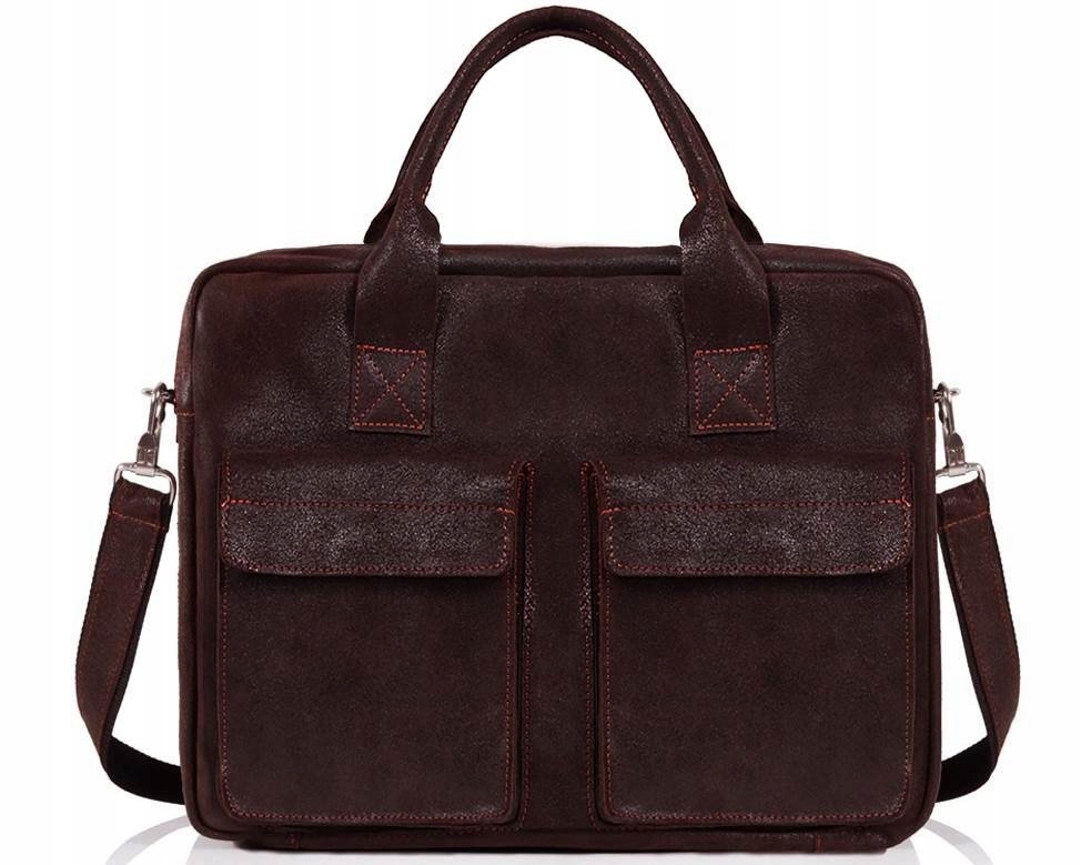 Polská Kožená Taška Na Notebook 15,6 Solome Windsor Hnědá Aktovka
