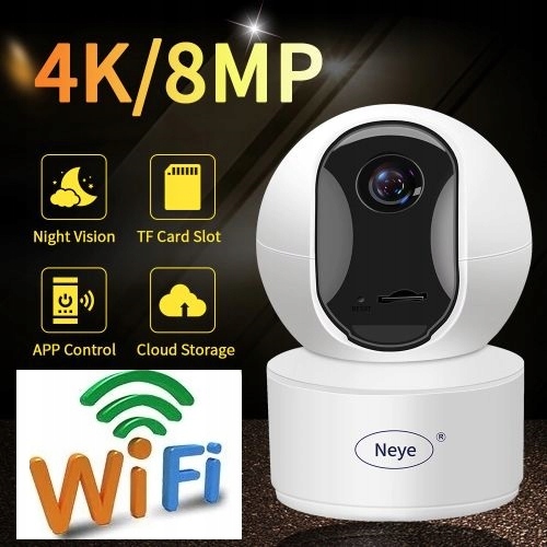 KAMERA 4K OBROTOWA WIFI ELEKTRONICZNA NIANIA 8MPX