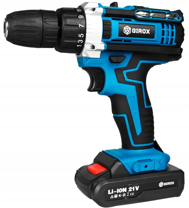 Wiertarko-wkrętarka Akumulatorowa 21V Niebieska 2 Akumulatory Walizka