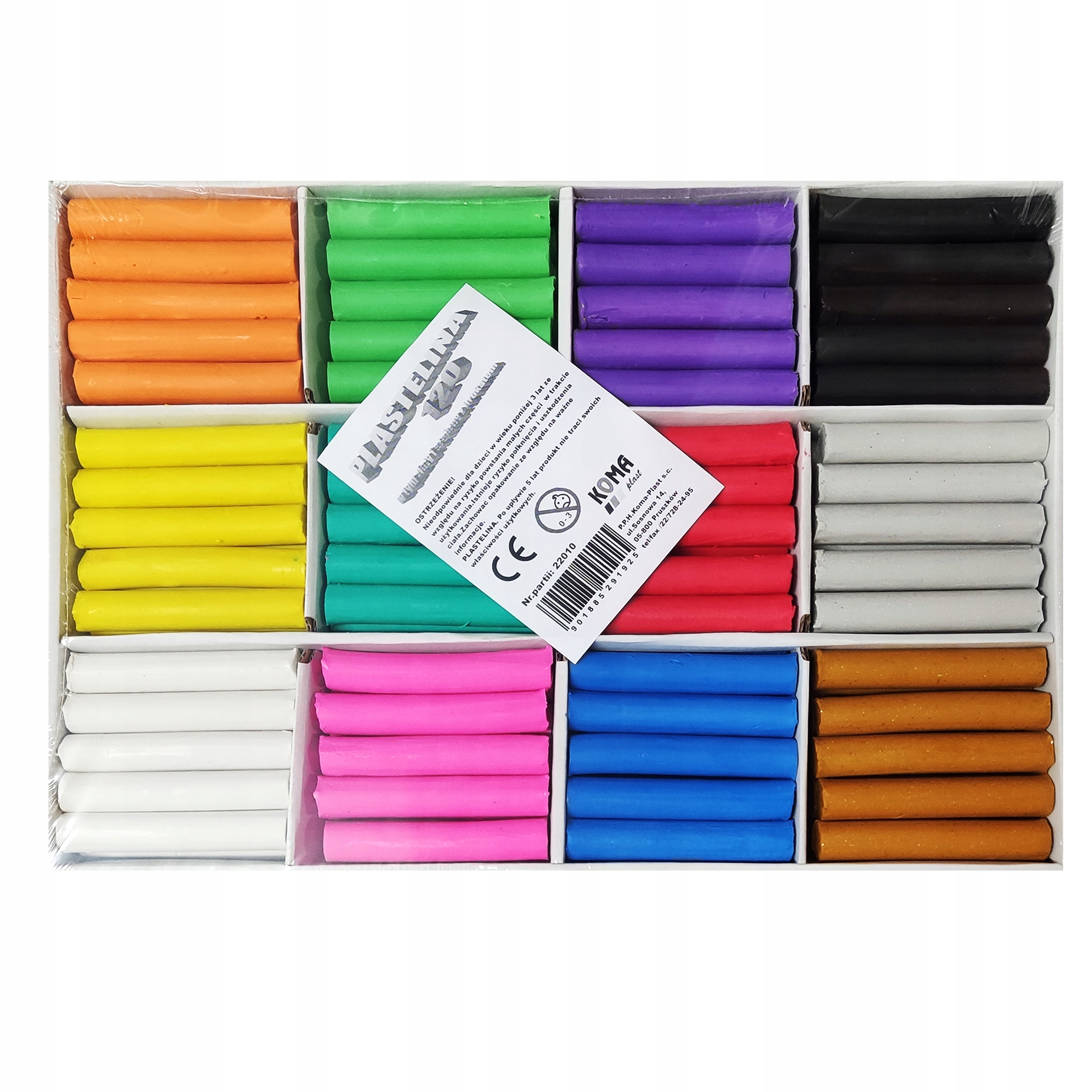 

Plastelina szkolna zestaw 120 sztuk 12 kol