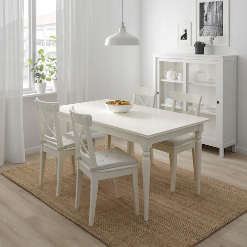 IKEA INGATORP INGOLF Stół i 4 krzesła biały 155 cm Marka Ikea
