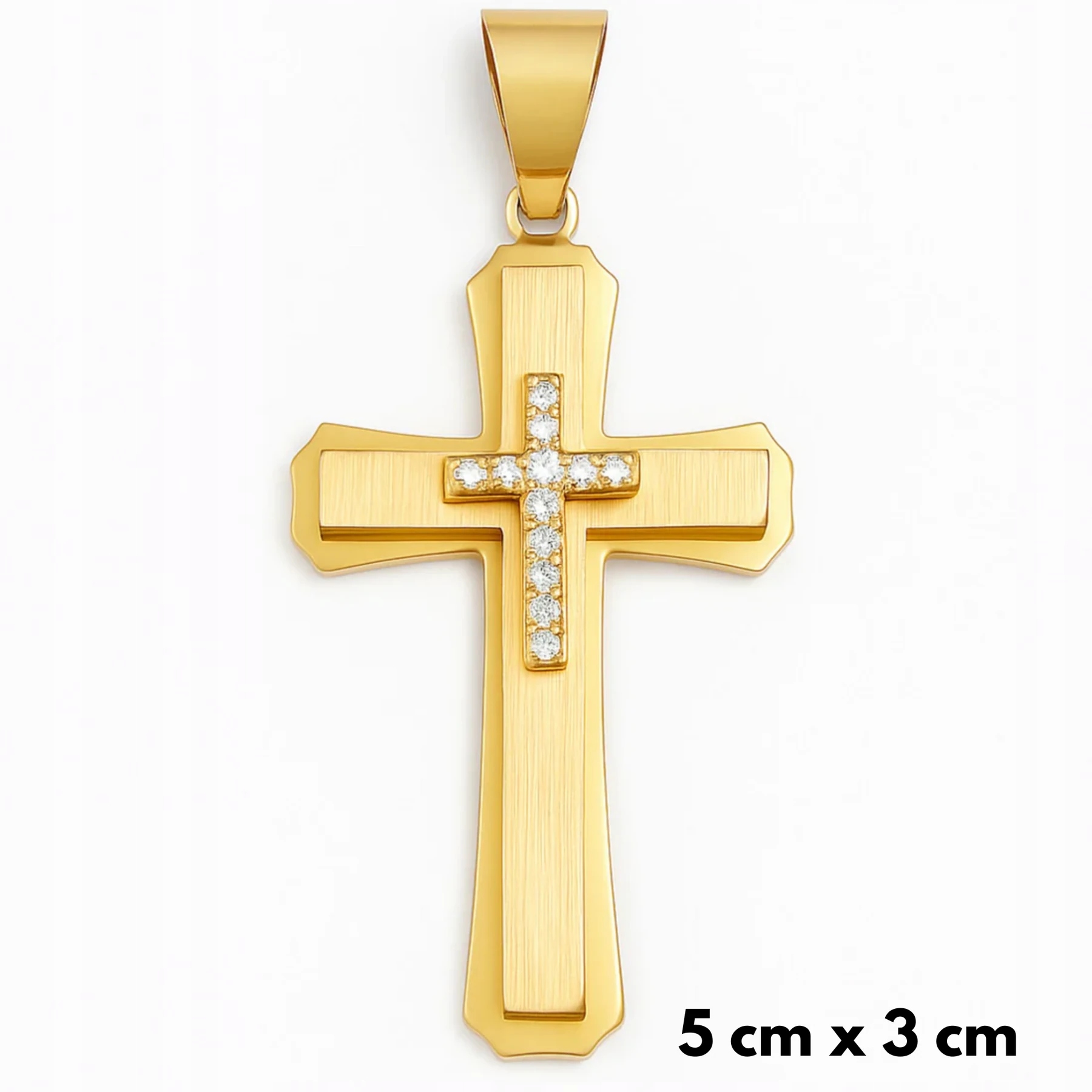 Pánský zlatý přívěsek Royal Cross s Zirkony Metini, pozlacený, Dárek