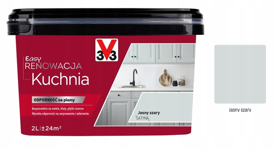 V33 Farba renowacja Kuchnia I Meble 2 L Jasny szary satyna