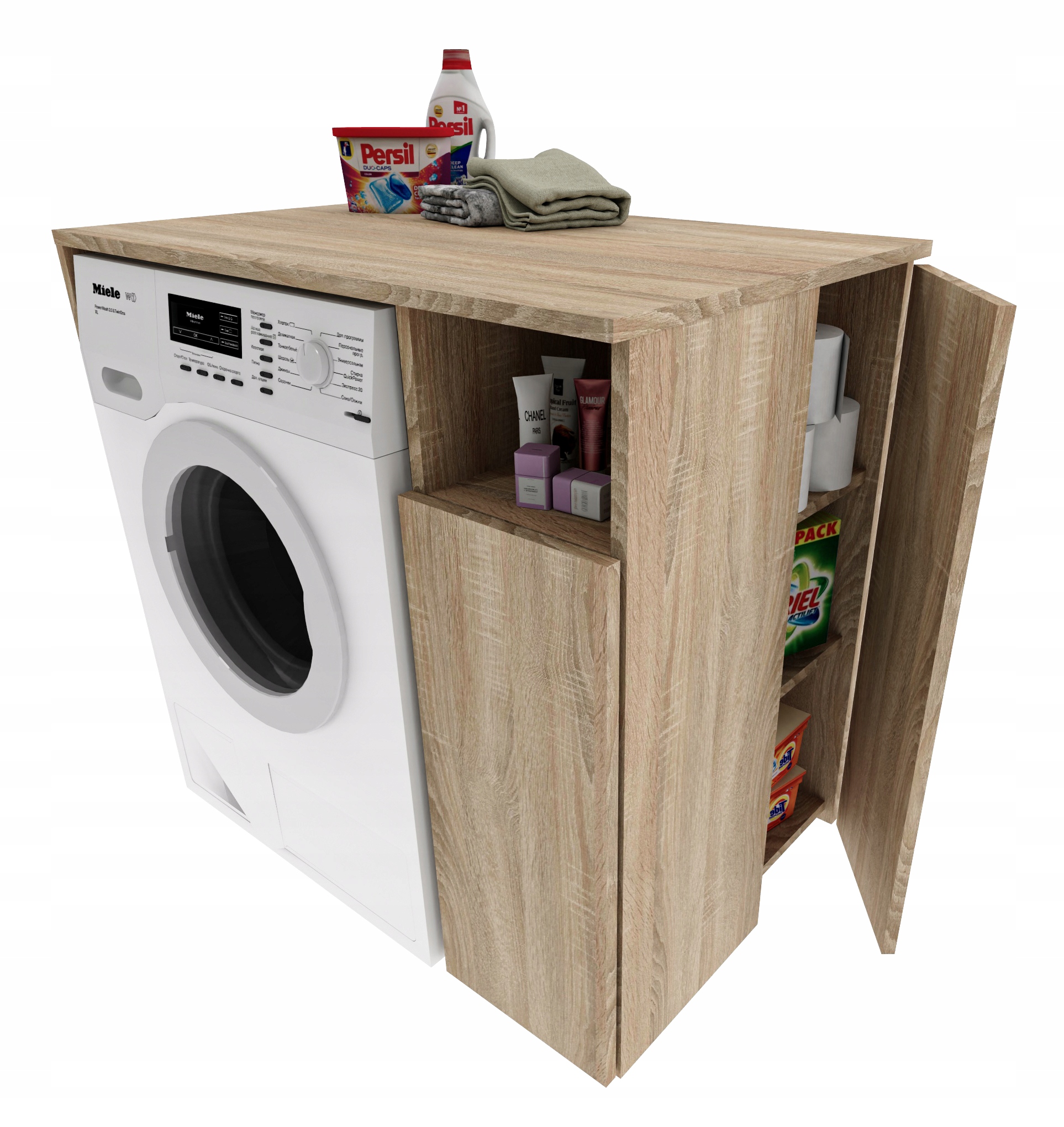 Skříňka na pračku do koupelny, regál, vestavná pračka Mix_washer_sonoma