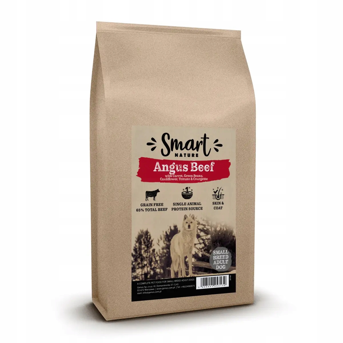 Levně Smart Nature Dog Small Angus Beef 6 kg 65% hovězího masa Angus, bez obilovin,