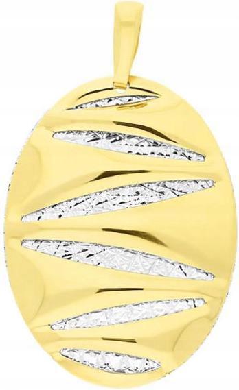 Zlatý přívěsek 585 Oválný Gravírovaný 2,49g, módní vzor na řetízek 14k