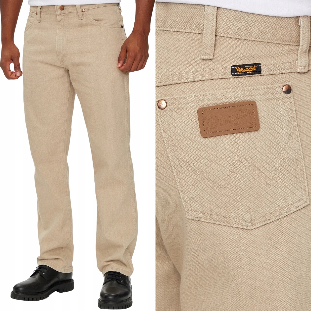 Wrangler 13MWZ Cowboy Cut klasické béžové rovné džíny W29 L32