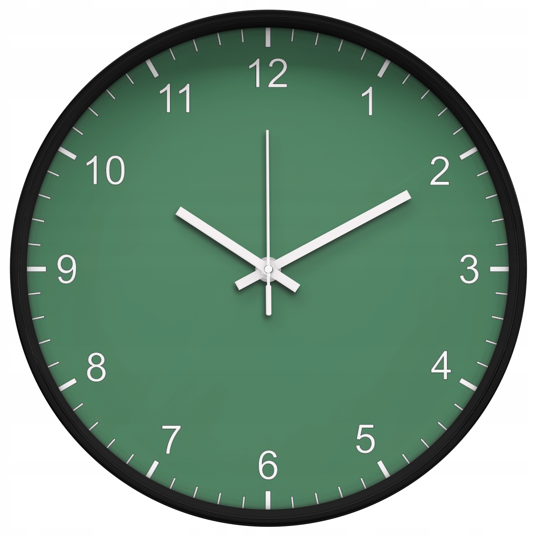 Czytelny cichy zegar ścienny Zieleń butelkowa 25cm Kod producenta 906
