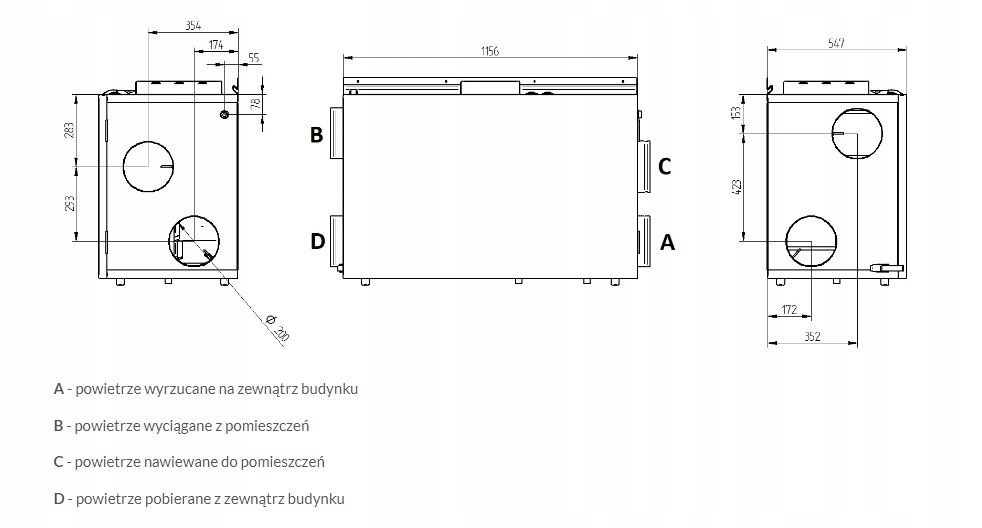 Rekuperator Wanas COMBO 630 LIGHT FX