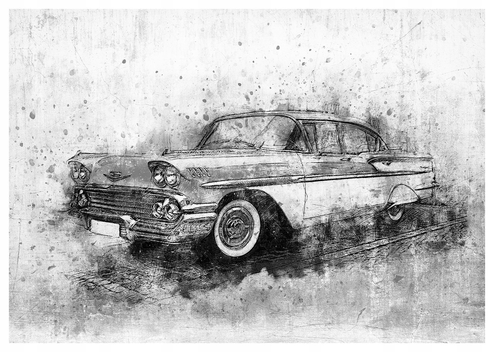 Fototapeta Vintage Auto Retro Pop-Art Skic 312x219 Autá snov lepidlo