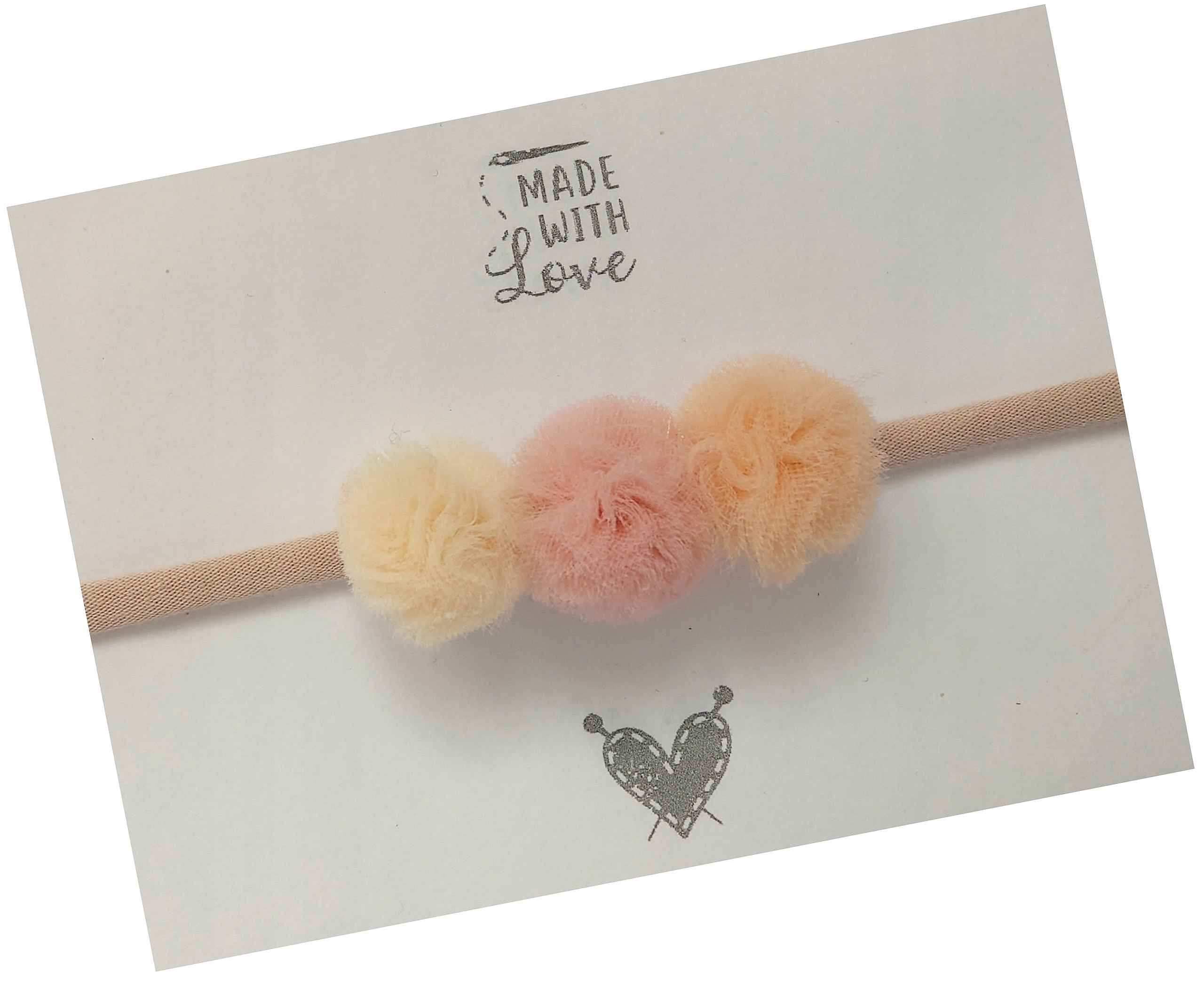 

Opaska bezuciskowa pomponiki sesja chrzest