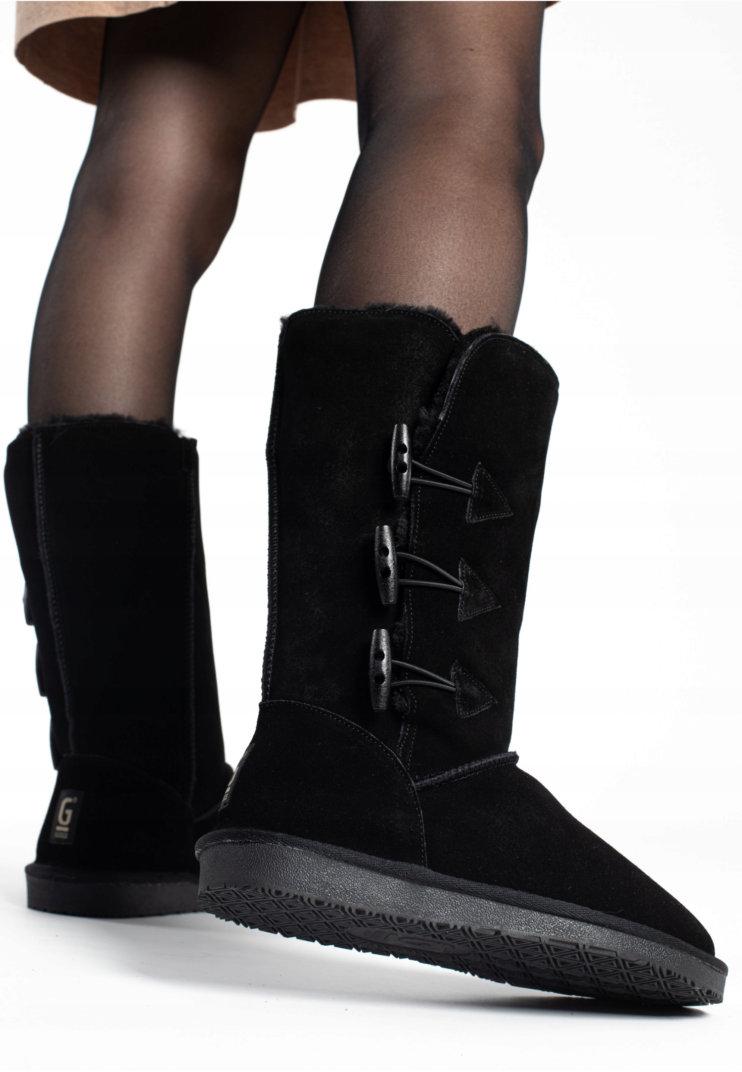 Černé Zimní Sněhule S Kožíškem A Zapínáním Na Přezky 41 3EA