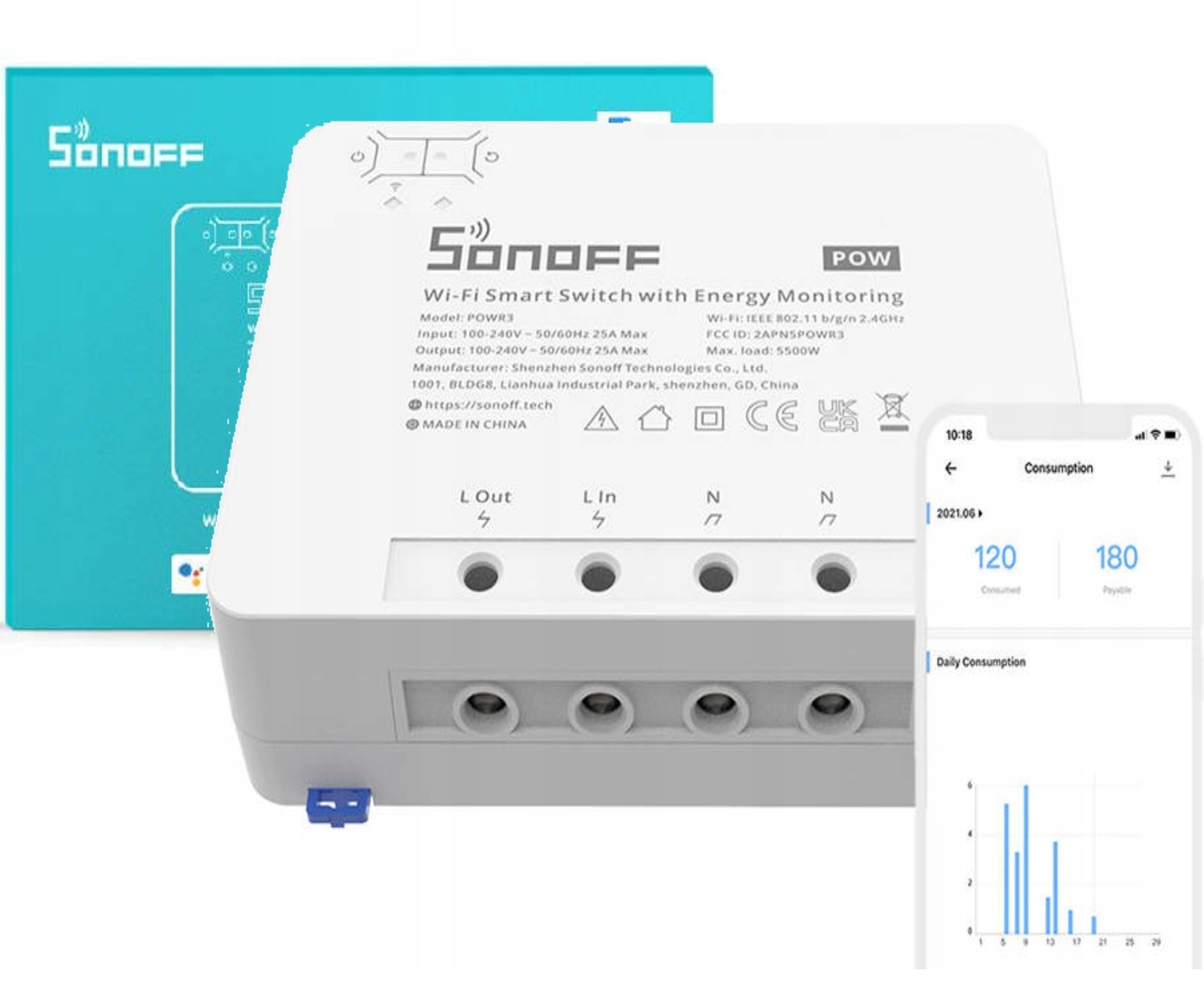 

Sonoff Inteligentny Przełącznik 25A 5500W SmartDom