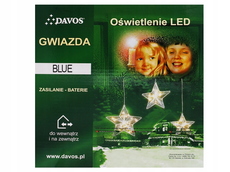 GWIAZDA ŚWIĄTECZNA BOŻE NARODZENIE DEKORACYJNA LED NA BATERIE NIEBIESKA Marka inna