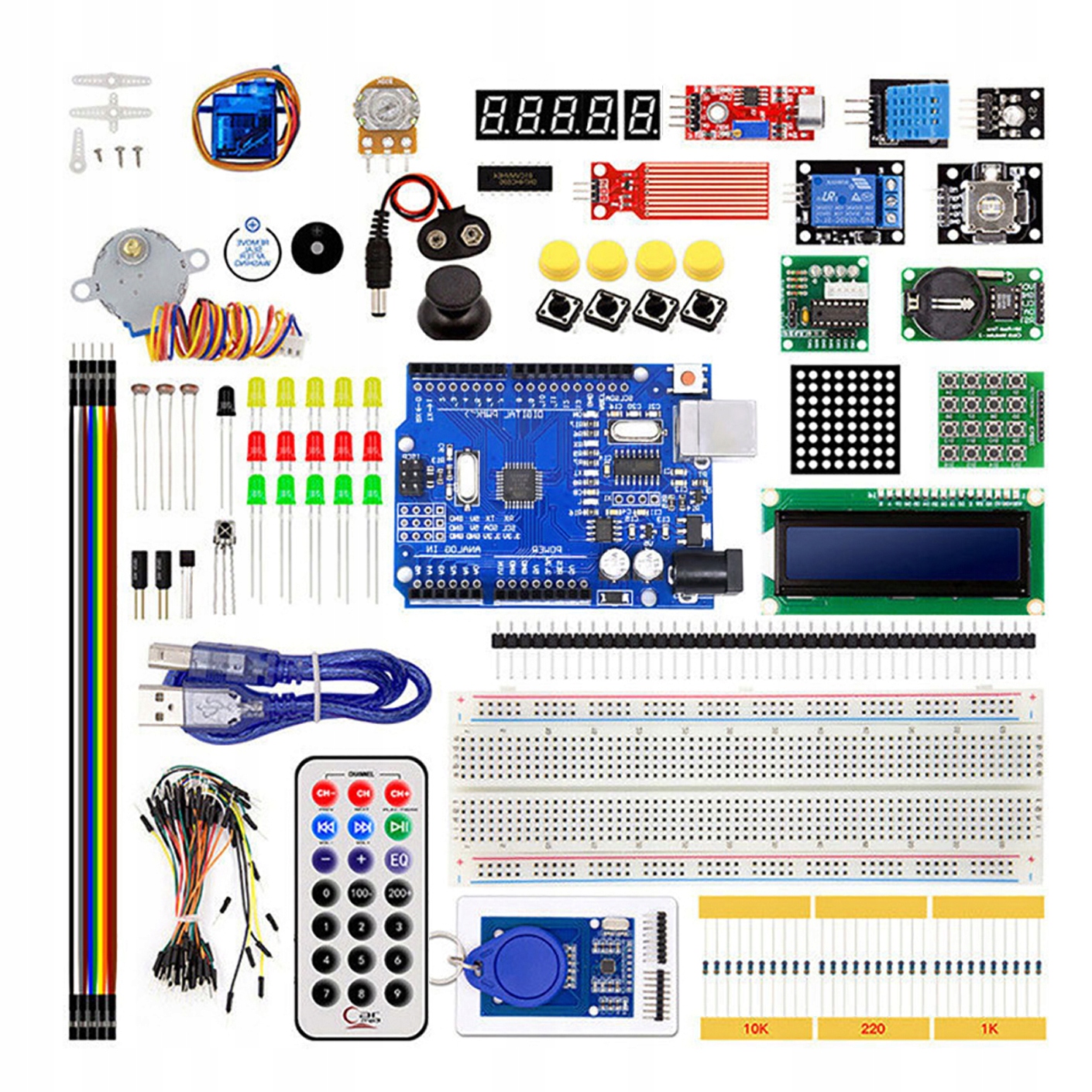 Sada Pro Výuku Programování Kompatibilní S Arduino V Krabici XXL 120 Dílků