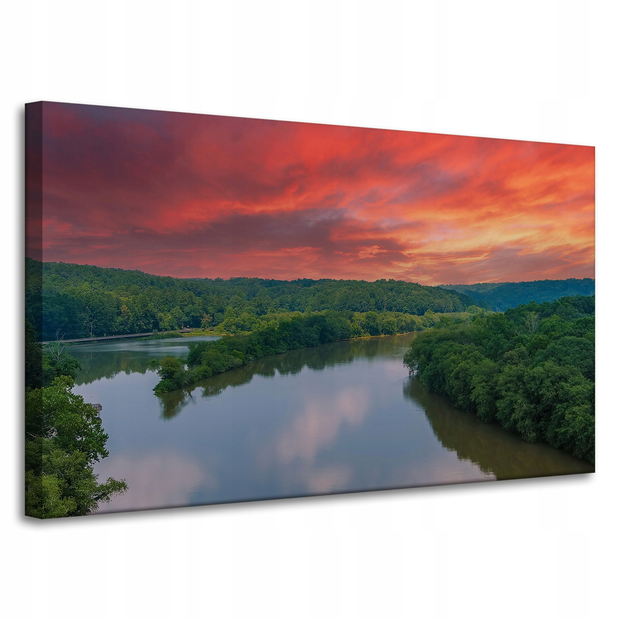 Obraz na plátně Růžové nebe Slunce Řeka Příroda 100x60 cm