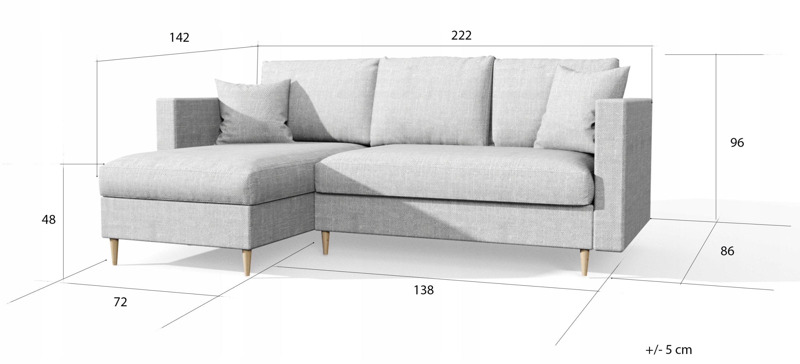 Narożnik MON rozkładany z funkcją spania rogówka Powierzchnia spania - długość (cm) 191-200 cm