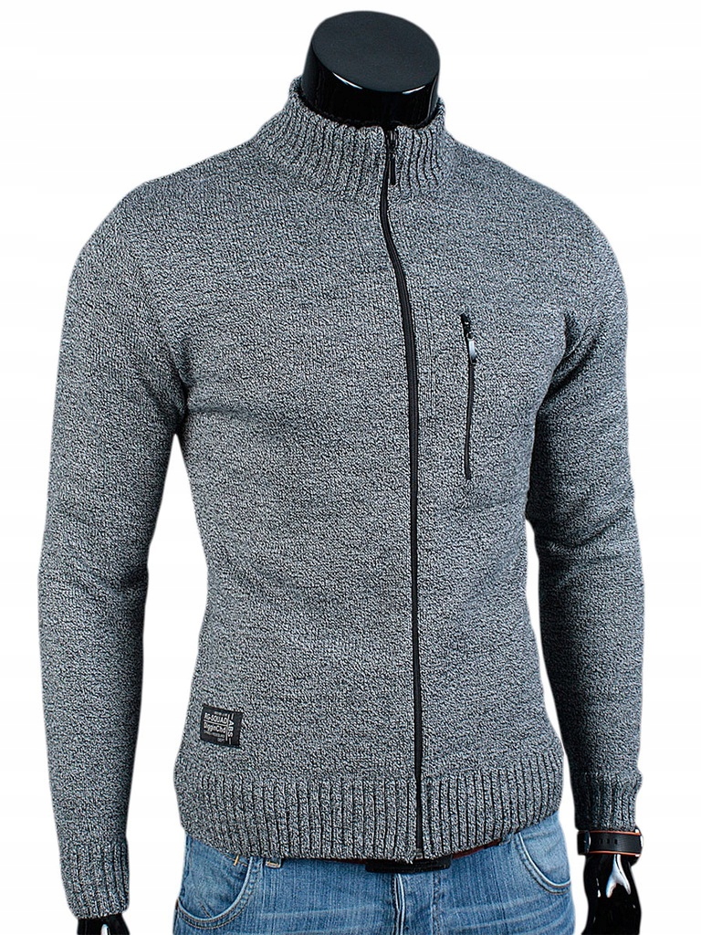 

Gruby Sweter Zamek AS05 Szary__L___POLSKA
