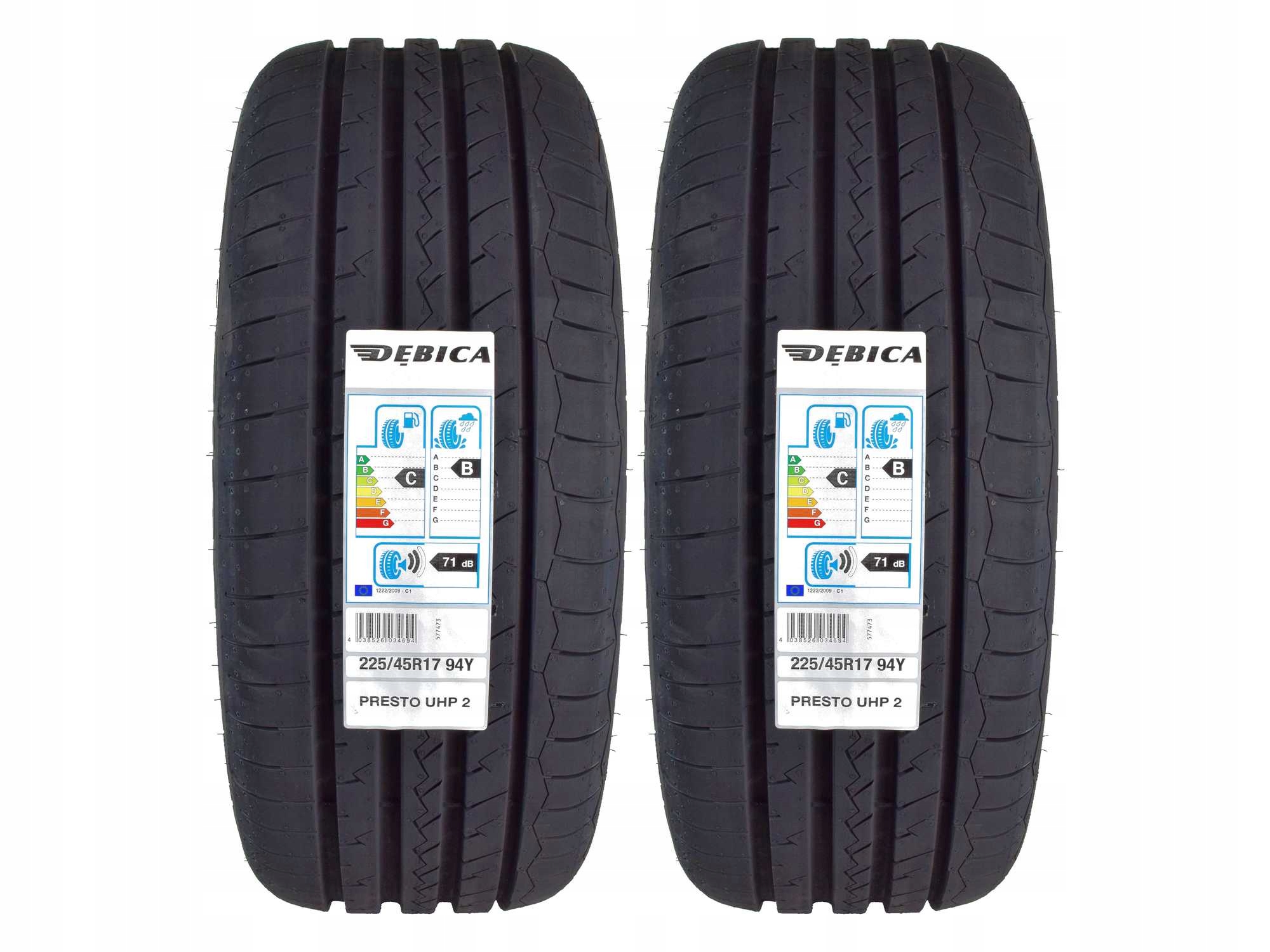 

2 Opony letnie 225/45R17 Dębica Presto Uhp 2 Rant