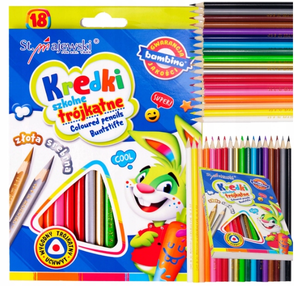 

Kredki ołówkowe trójkątne Bambino