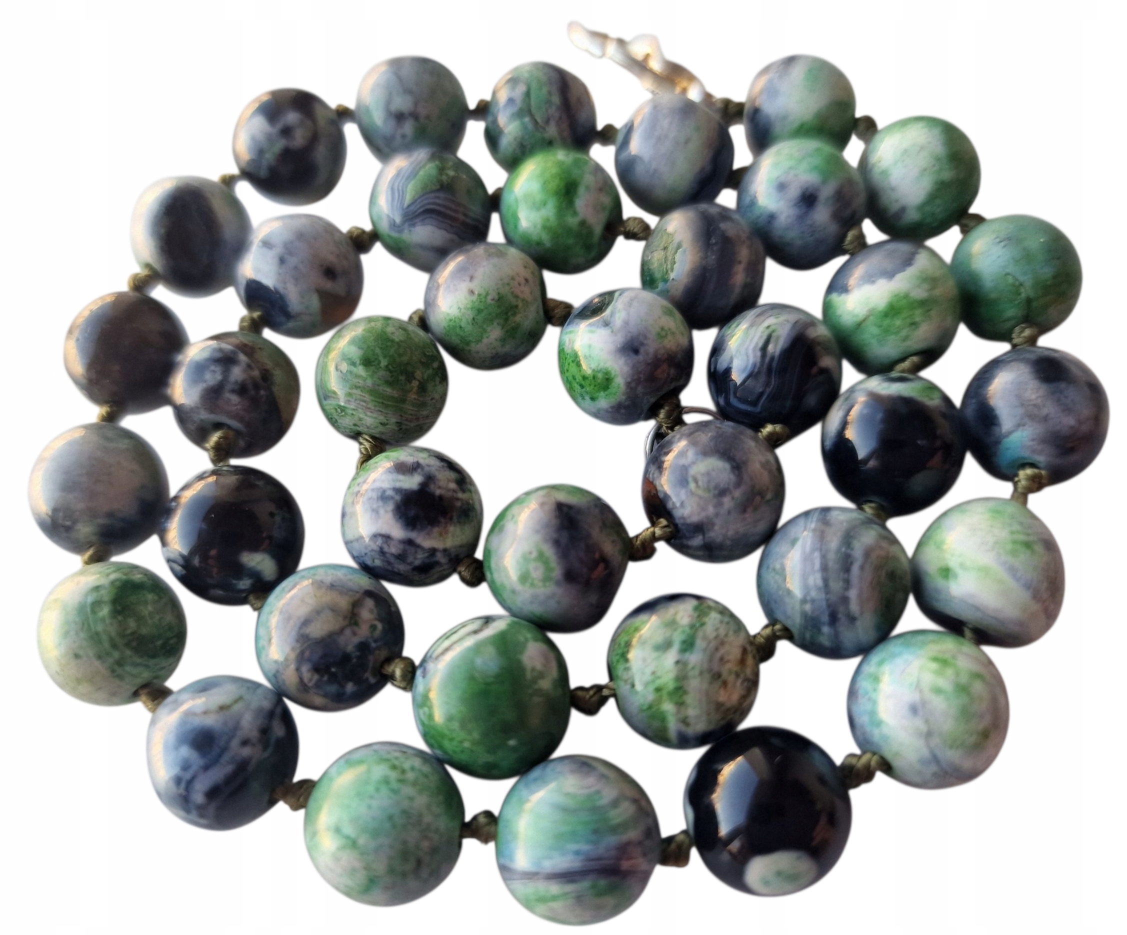 Achát Zelený Marble Náhrdelník Ochranné Kameny Dobrá Aura