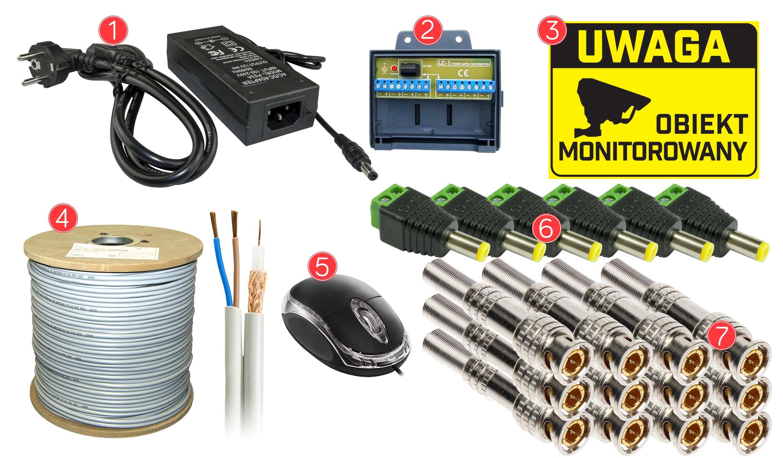 ZESTAW DO MONITORINGU 6 KAMER TUBOWE KOMPLET Głębokość produktu 40 cm