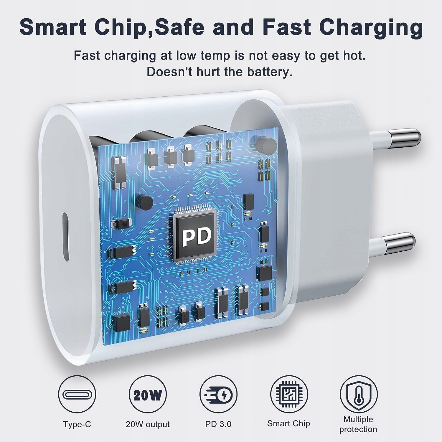 SZYBKA ŁADOWARKA 20W USB C iPhone Apple ZESTAW Z KABLEM Prąd wyjściowy 3100 mA