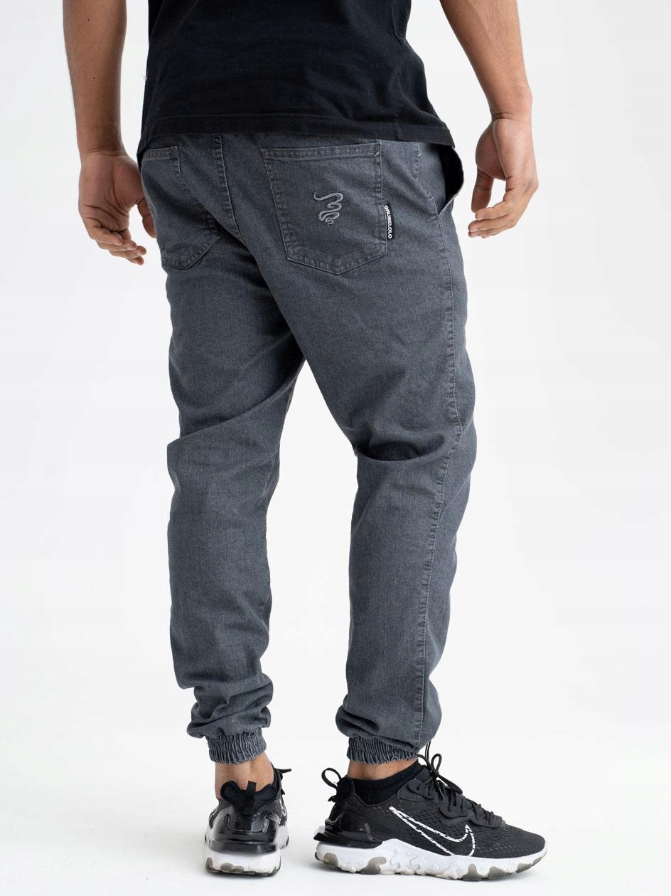 

Spodnie Męskie Joggery Jeans Grube Lolo Szare M