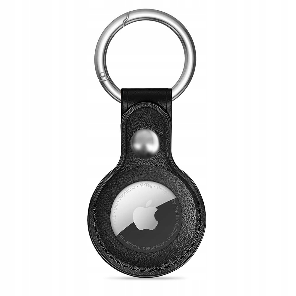 SKÓRZANE ETUI CASE BRELOK NA LOKALIZATOR DO APPLE AIRTAG 1 / 2 CZARNE