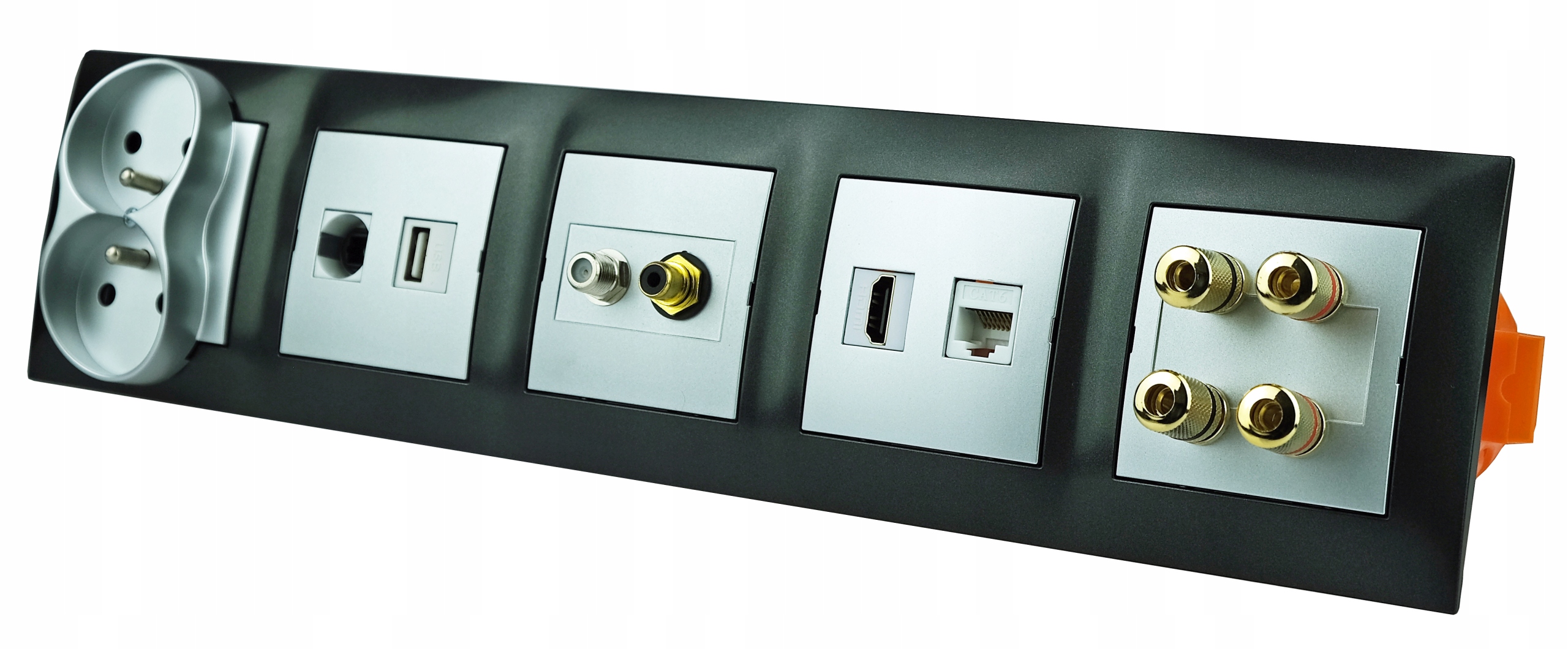 Gniazdo ścienne 4 głośnikowe RCA F 230V Marka Inna