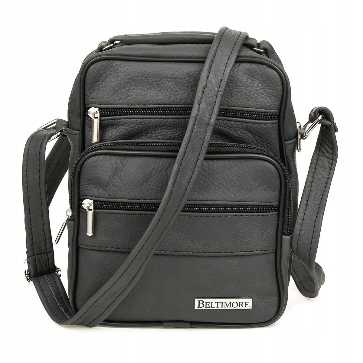 Pánská malá kožená taška přes rameno Beltimore šedá G19