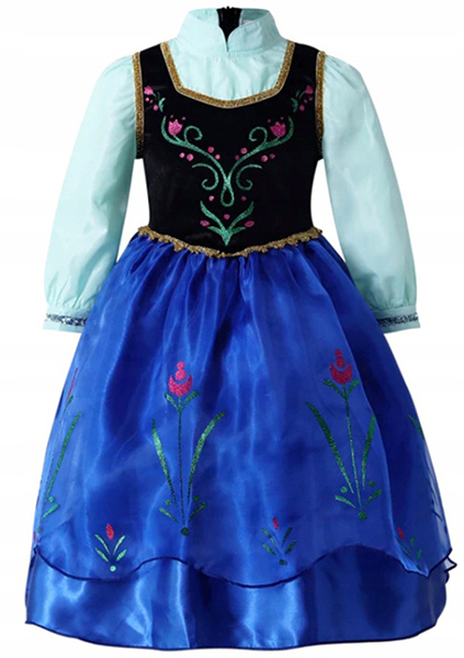 ANNA STRÓJ SUKIENKA KOSTIUM FROZEN OPASKA 110/116 Okazje karnawał