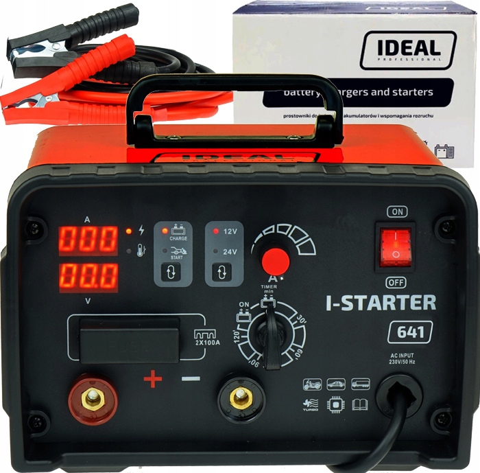 Prostownik Inwertorowy Ideal INVER STARTER 641 - Ładowanie i Rozruch 12/24V