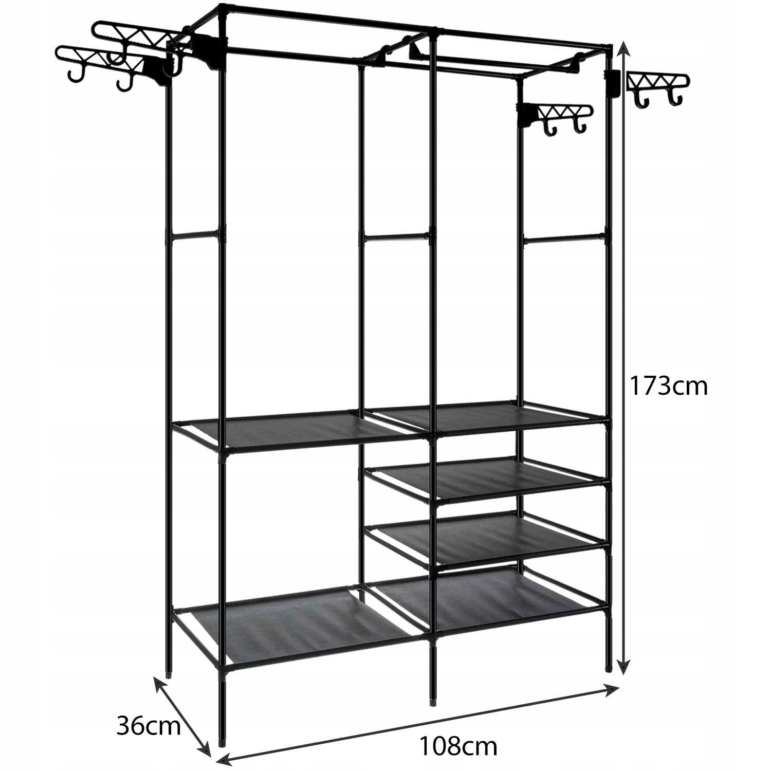 Drabužių kabykla stovi Loft Black Hangers Floor Spinta Gamintojo kodas 00022671