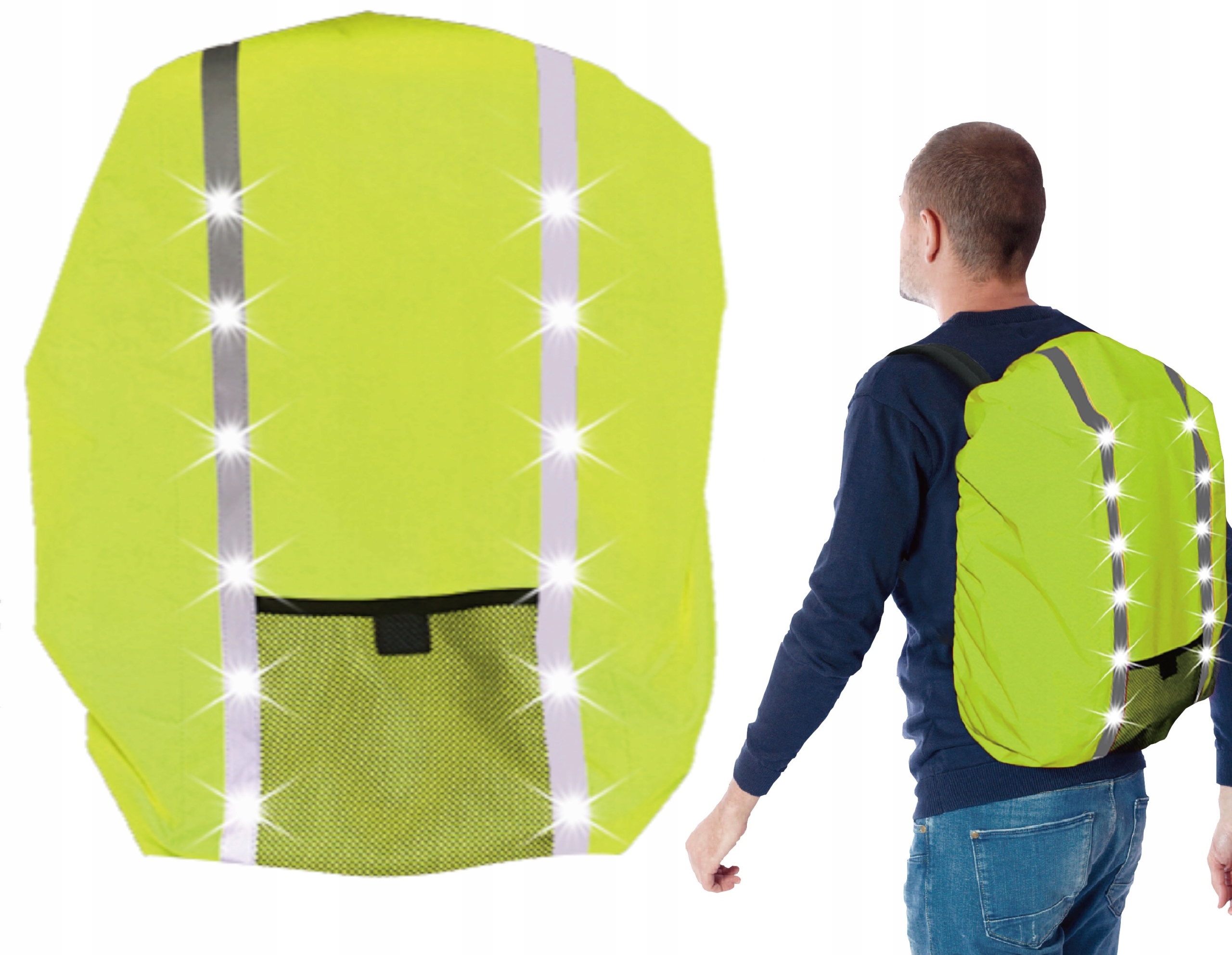 Obal Na Batoh Do Deště, Voděodolný Led Reflektor 35-50L