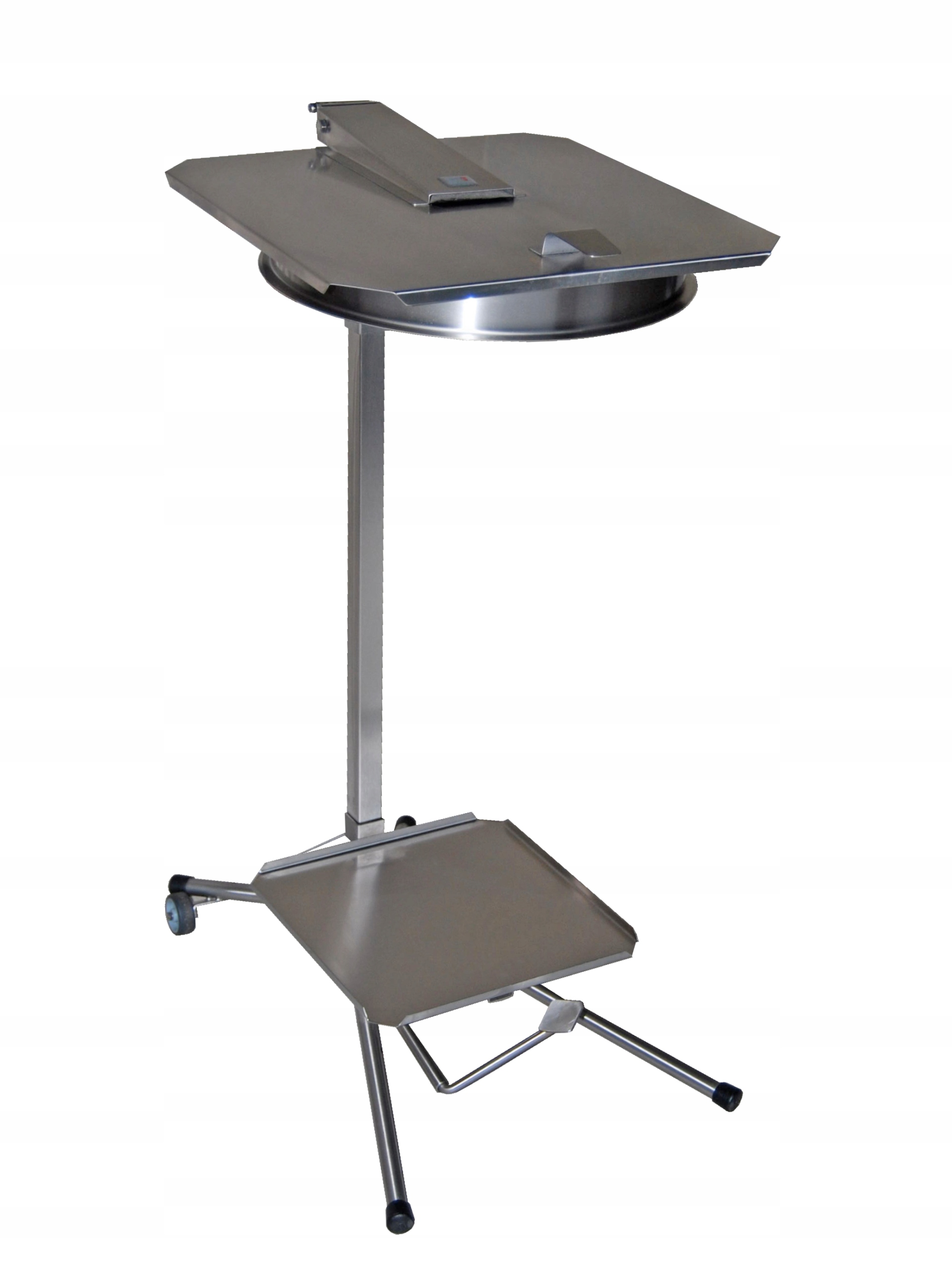 Levně Stojan na odpadkové pytle s víkem Nerezový